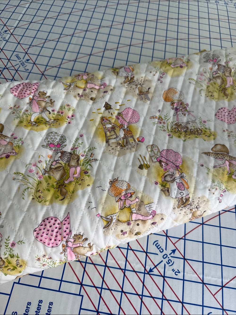 Vintage 1970s Quilted Fabric J Manes Bonnet Girl Prairie Novelty Print 2.25 Yds